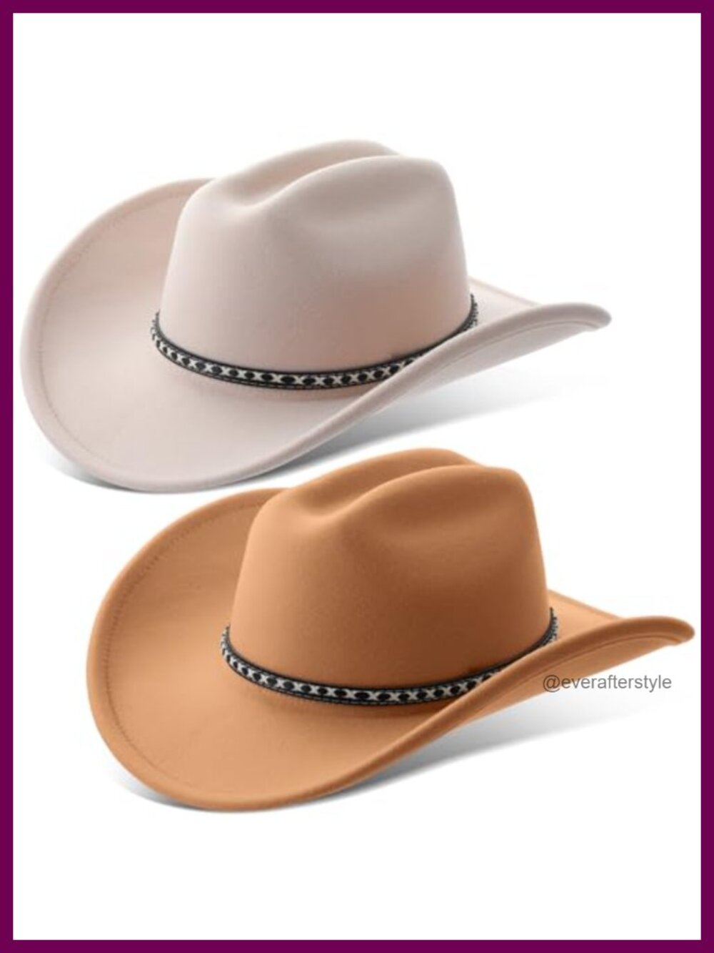 2 Pack Felt Cowboy Hats Western Wide Brim Unisex Halloween Costume